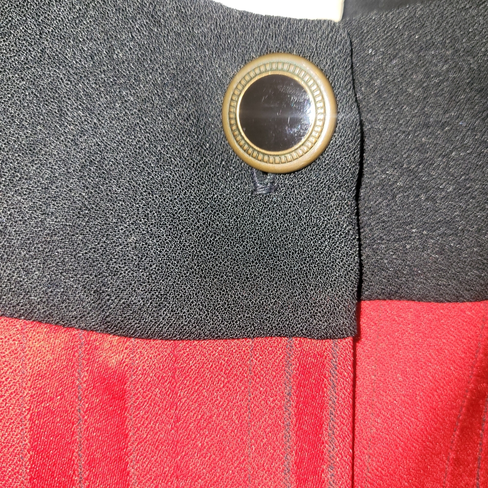 Vintage Leslie Fay Red & Black Pinstripe Dress Coat 12 USA - Picture 7 of 8